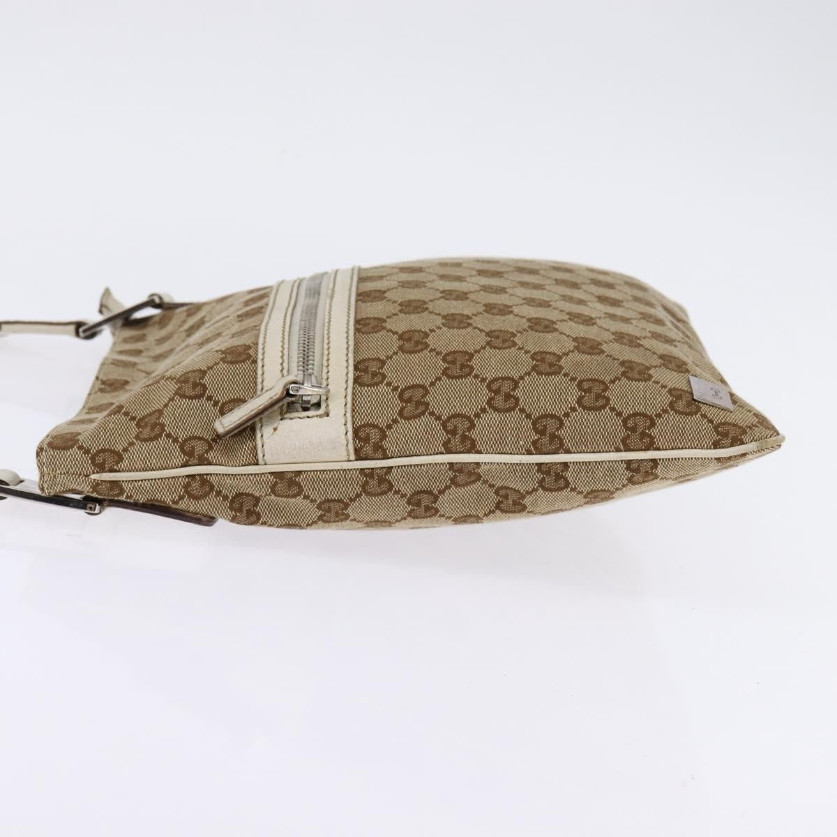 Gucci Flat Messenger Bag GG Canvas, BEIGE, CANVAS, Shoulder bag