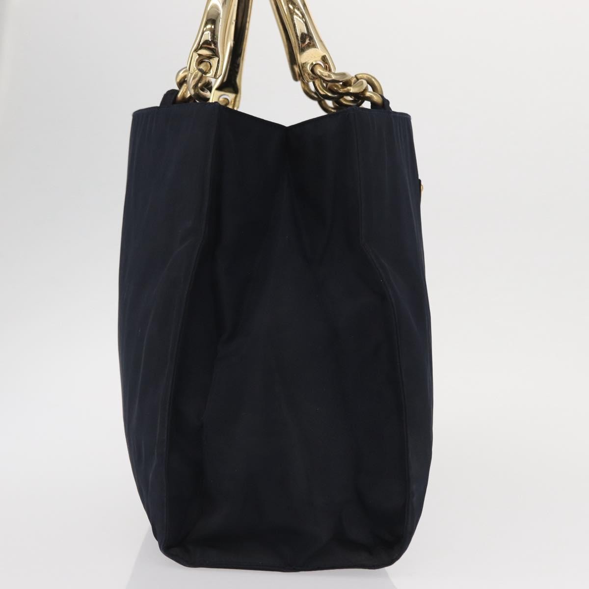 Prada Metal Handles Tote Tessuto, NAVY, NYLON, Tote bag