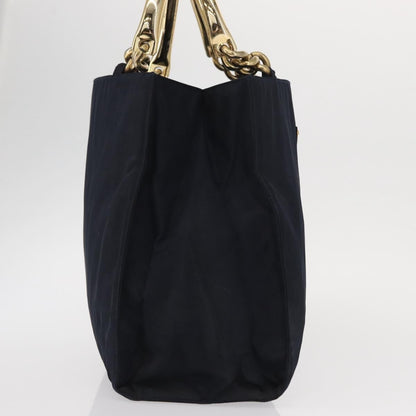 Prada Metal Handles Tote Tessuto, NAVY, NYLON, Tote bag