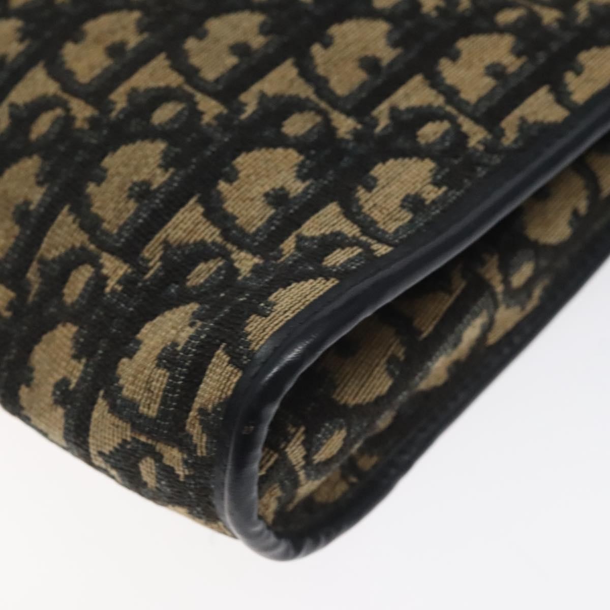 Christian Dior Vintage Trotter Shoulder Bag Canvas, NAVY, CANVAS, Shoulder bag