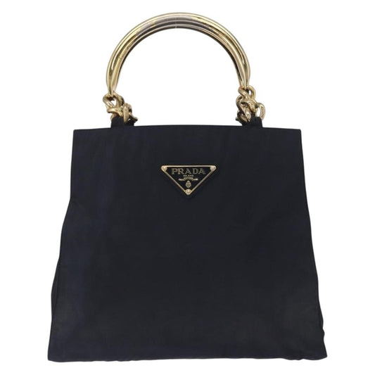 Prada Metal Handles Tote Tessuto, NAVY, NYLON, Tote bag
