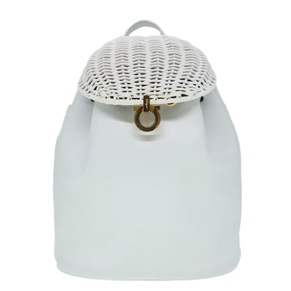 Salvatore Ferragamo Gancini Backpack Leather, WHITE, LEATHER, Backpack