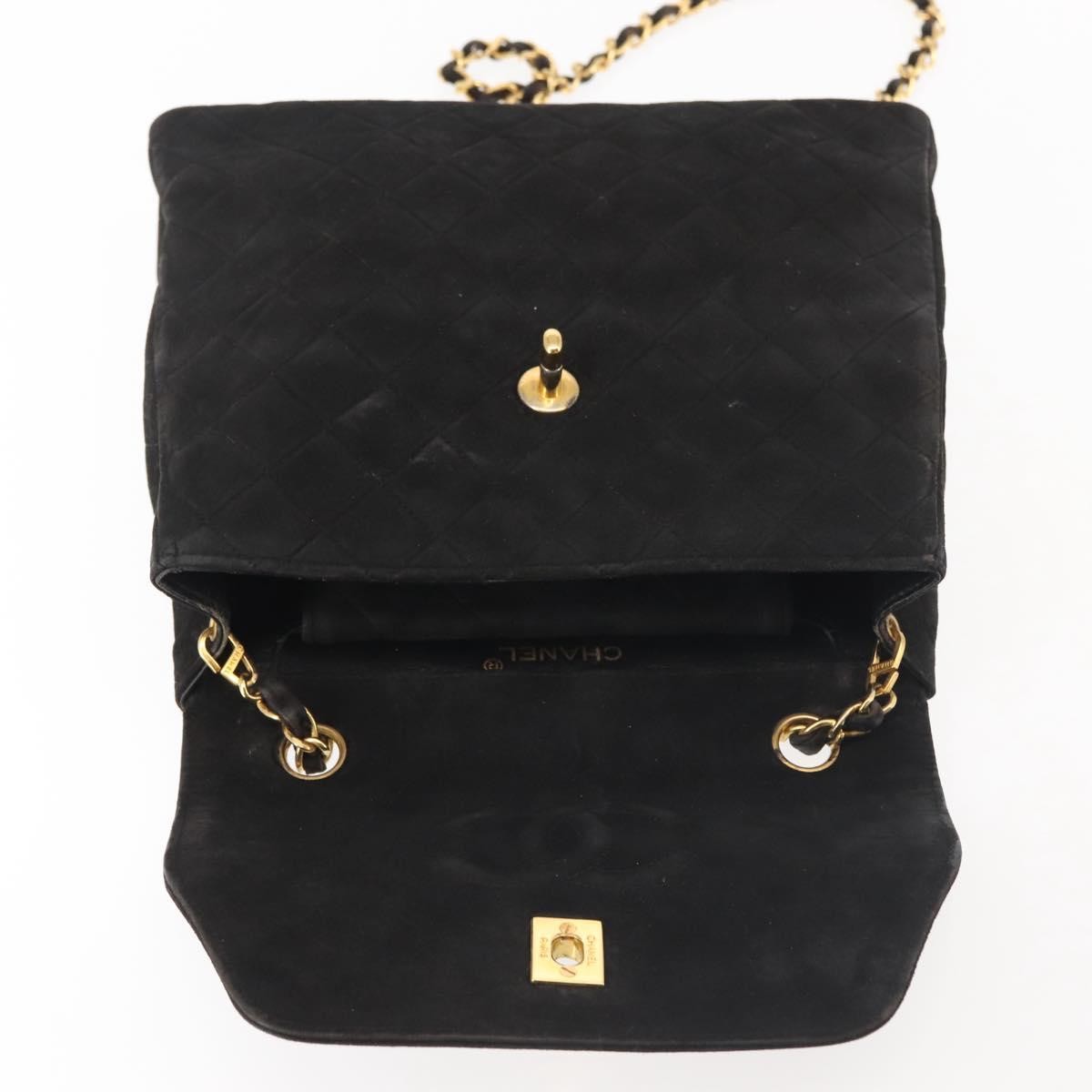 Chanel Vintage Clutch Pleated Leather, BLACK, SUEDE, Clutche & pouche