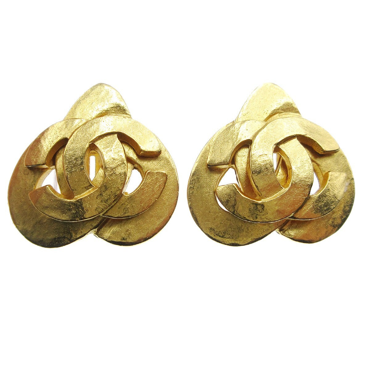 Chanel CC logo heart Gold-plated, GOLD, GOLD_PLATED, Earrings