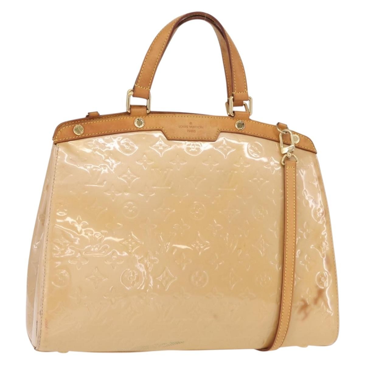 Louis Vuitton Brea Handbag Monogram Vernis, BEIGE, PATENT_LEATHER, Handbag
