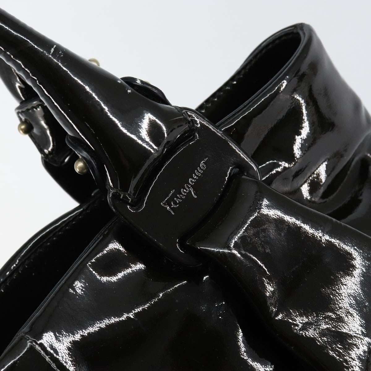 Salvatore Ferragamo Vintage Tote bag Patent Leather, BLACK, PATENT_LEATHER, Tote bag