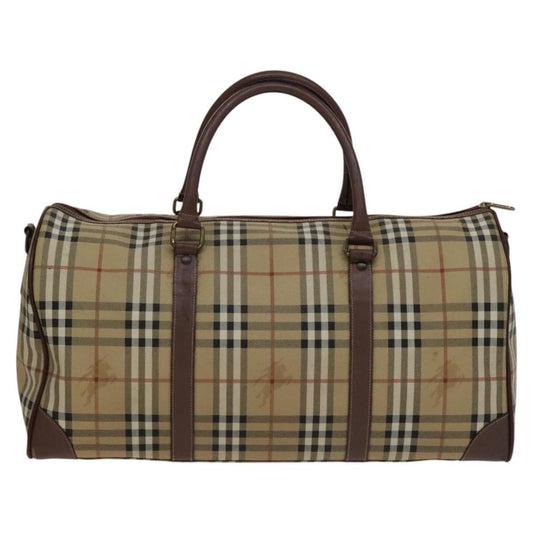 Burberry Convertible Weekend Duffle Bag Haymarket Coated Canvas, BEIGE, CANVAS, Travel bag