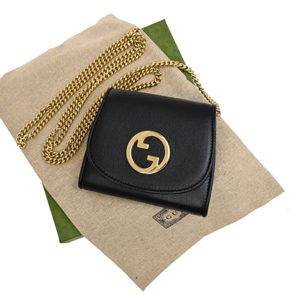 Gucci Blondie NM Wallet on Chain Leather, BLACK, LEATHER, Wallets