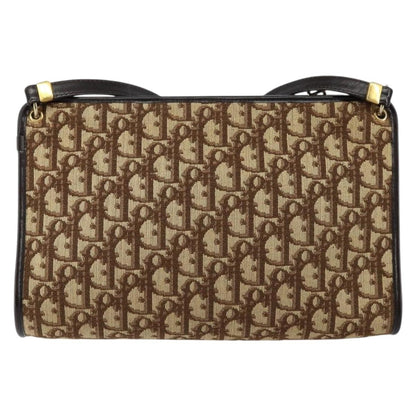 Christian Dior Vintage Trotter Shoulder Bag Canvas, BROWN, CANVAS, Shoulder bag