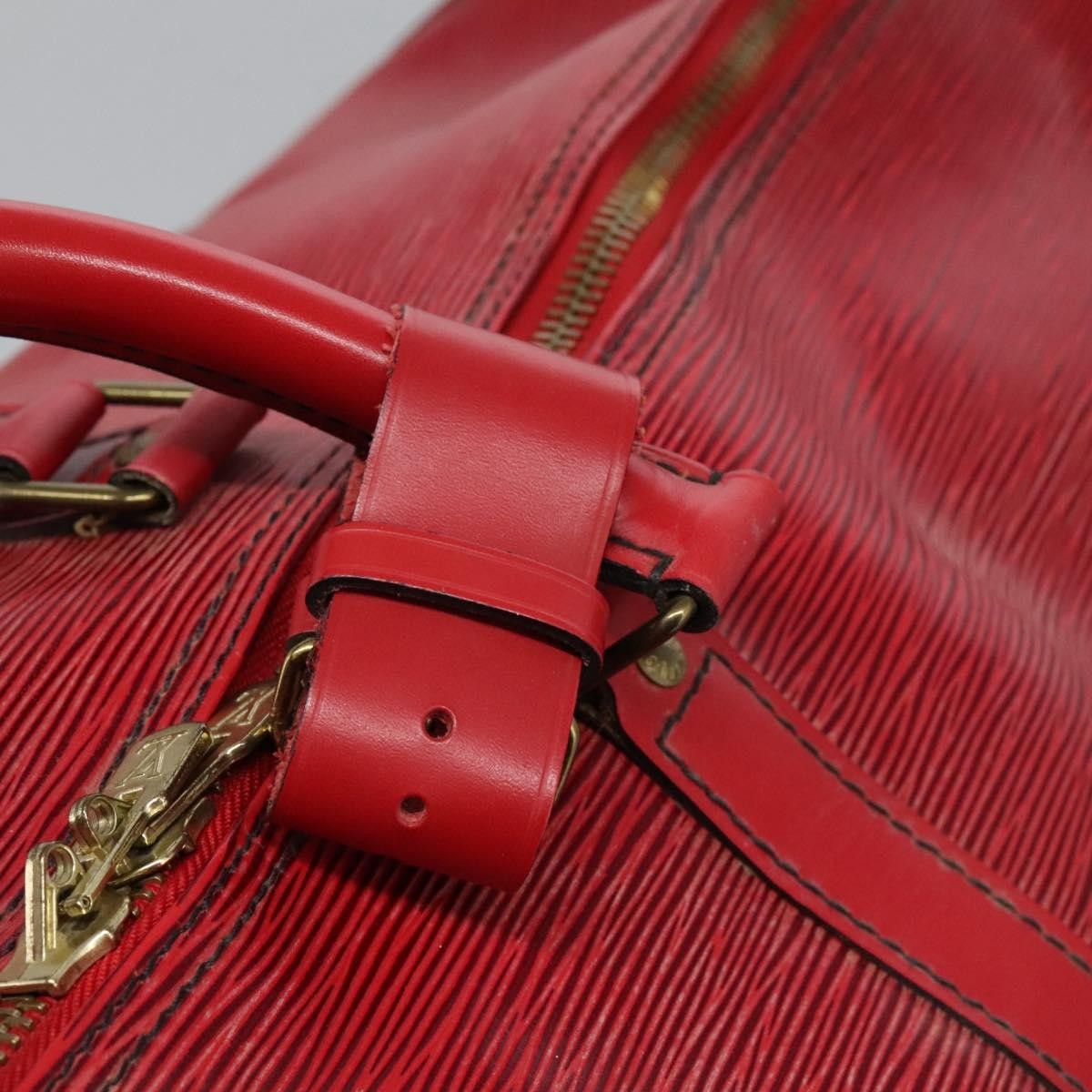 Louis Vuitton Keepall Bag Epi Leather, RED, LEATHER, Travel bag