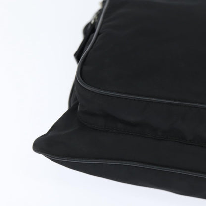 Prada Front Pocket Messenger Bag Tessuto, BLACK, NYLON, Shoulder bag