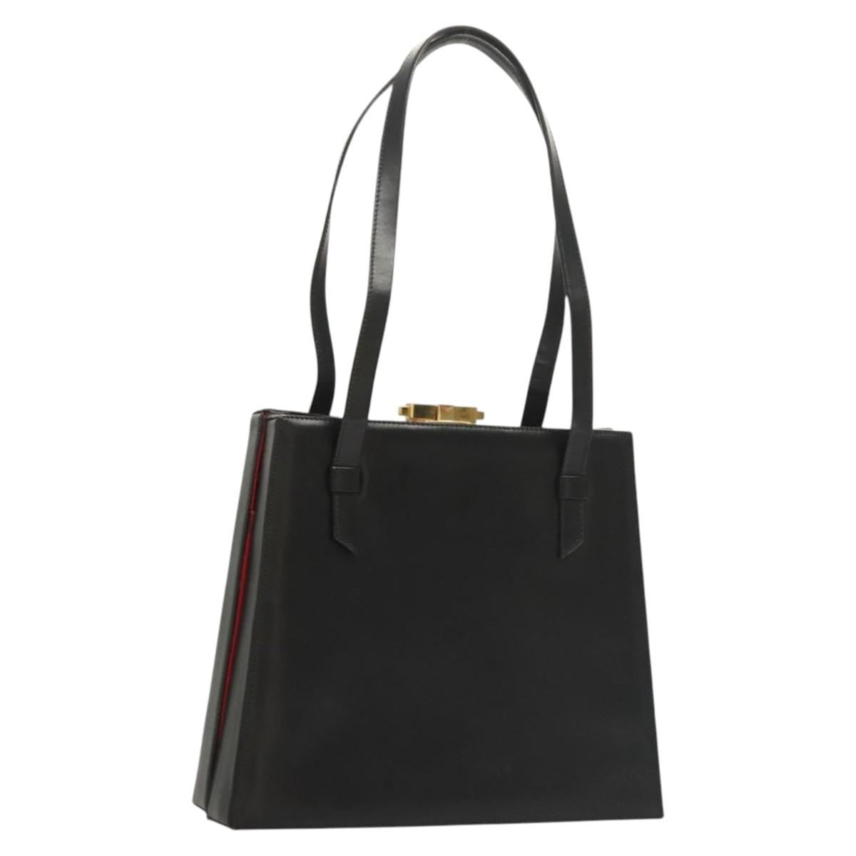 Celine Shoulder Bag Leather, BLACK, LEATHER, Shoulder bag