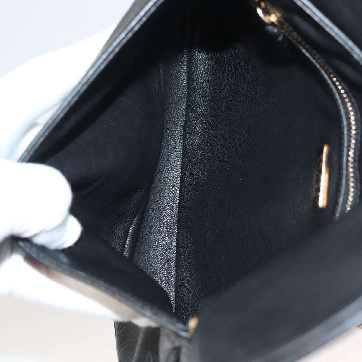 Prada Vintage Chain Flap Shoulder Bag Leather, BLACK, LEATHER, Shoulder bag