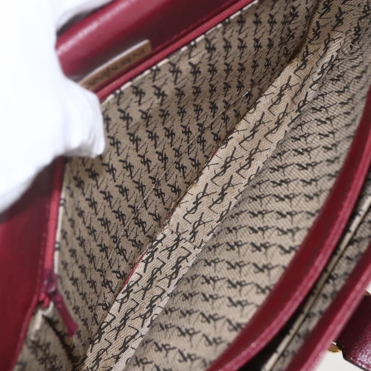 Saint Laurent Vintage Shoulder Bag Leather, RED, LEATHER, Shoulder bag