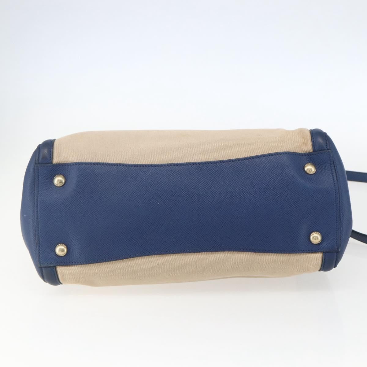 Prada Cuir Frame Convertible Tote Canvas and Saffiano Leather, BEIGE, CANVAS, Tote bag