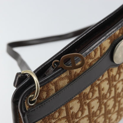 Christian Dior Vintage Trotter Shoulder Bag Canvas, BEIGE, CANVAS, Shoulder bag