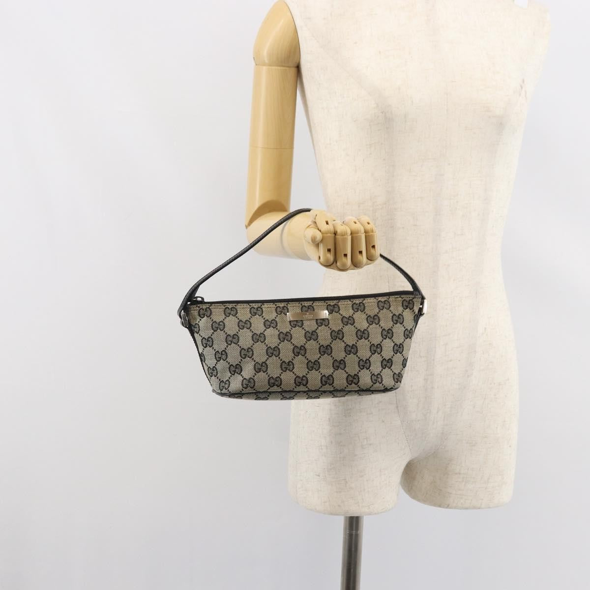 Gucci Vintage Boat Pochette GG Canvas, BLACK, CANVAS, Clutche & pouche