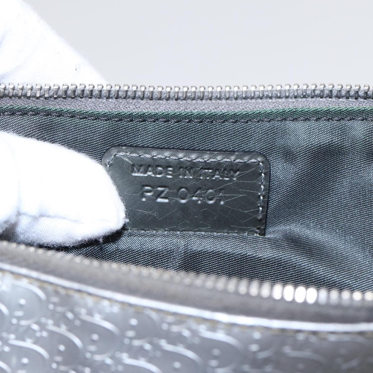 Christian Dior Lady Dior Boston Bag Cannage Canvas, SILVER, CANVAS, Handbag