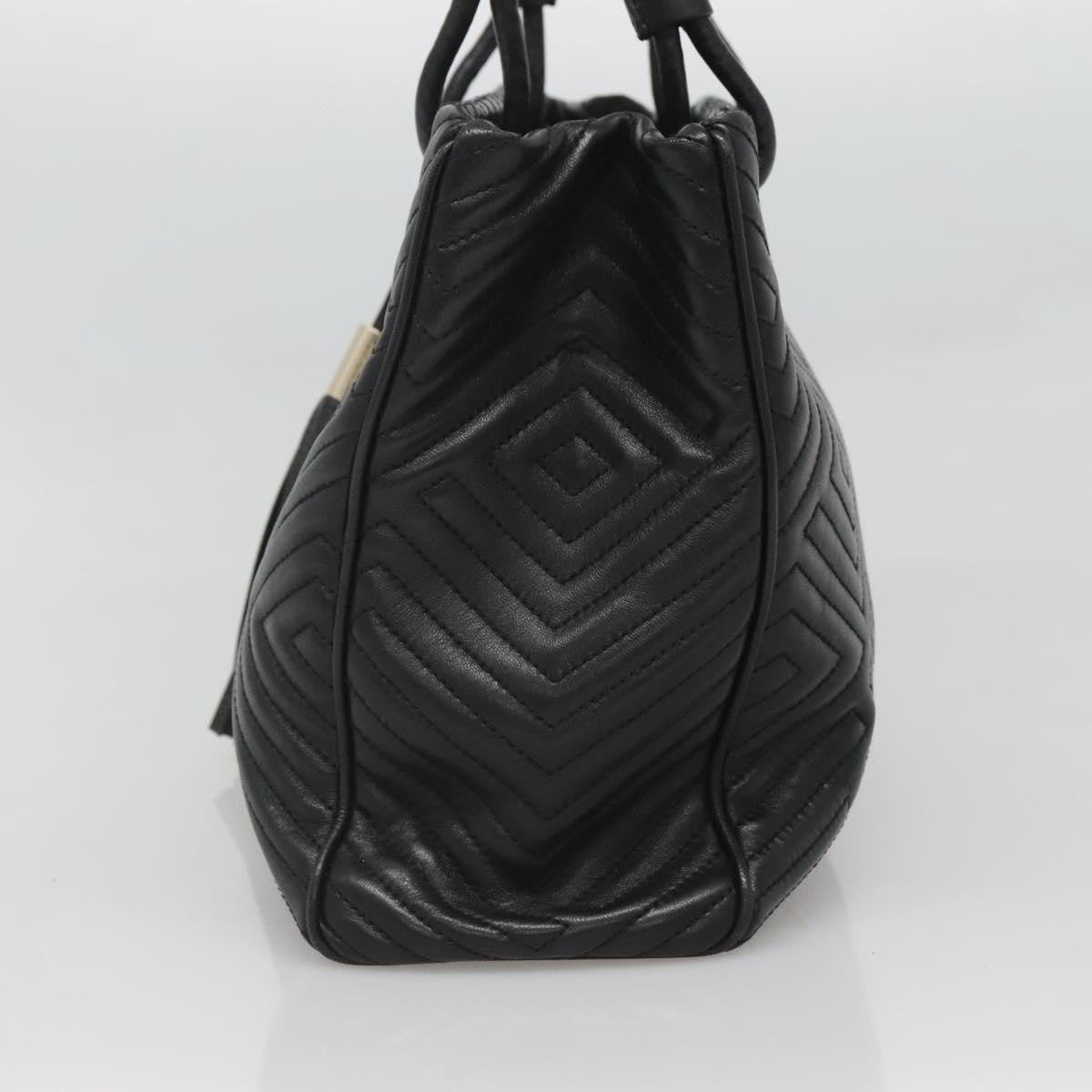 Bally Vintage Handbag Quilted Leather, BLACK, LEATHER, Handbag