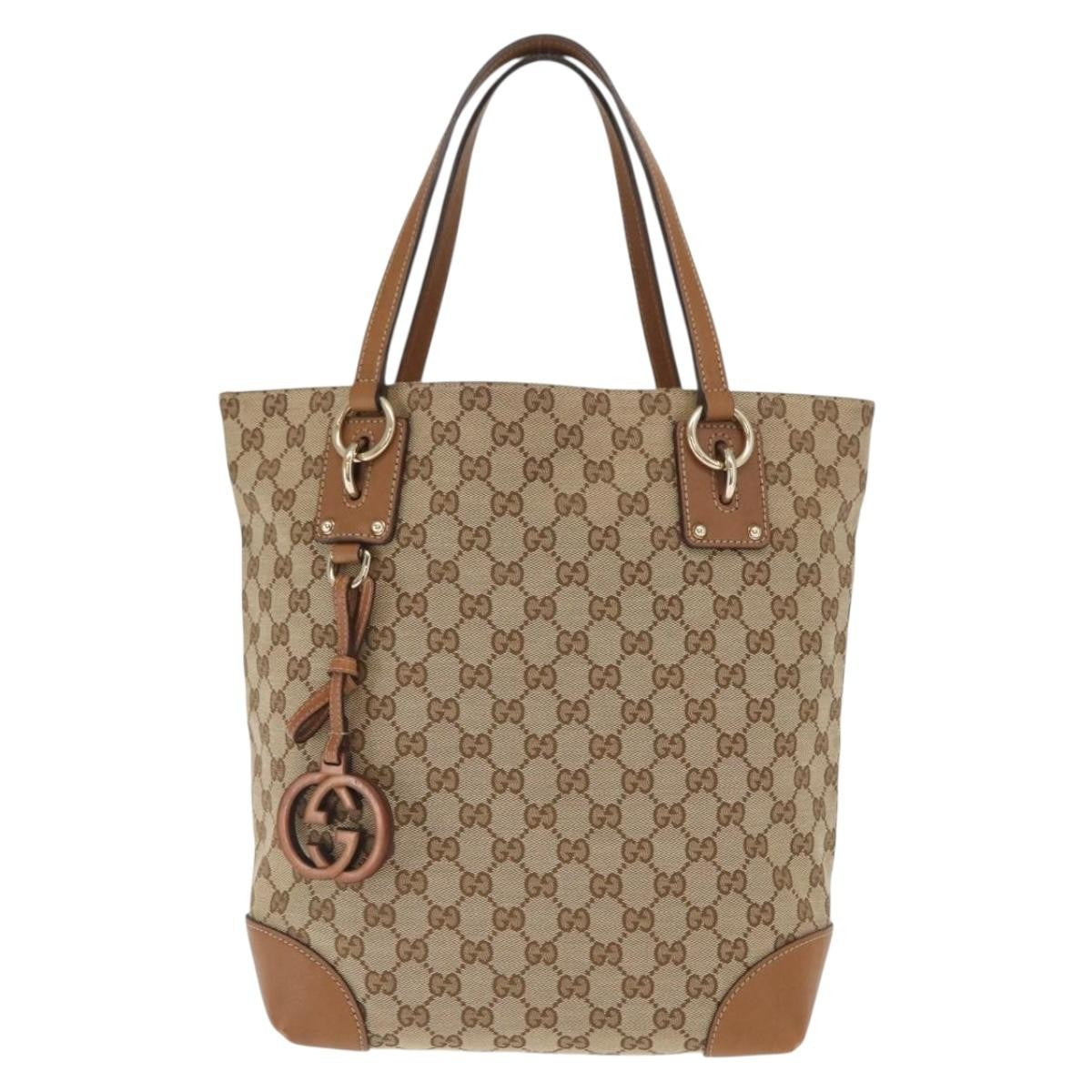 Gucci Vintage tote Canvas, BEIGE, CANVAS, Tote bag