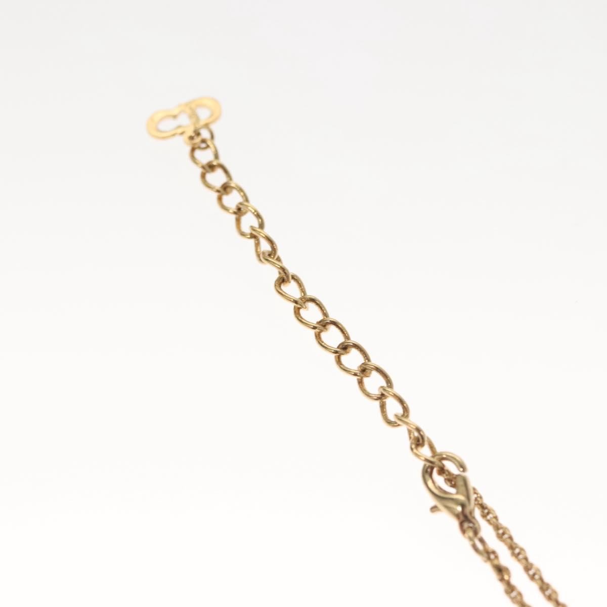 Christian Dior CD Round Pendant Necklace Metal and Crystals, GOLD, METAL, Necklace