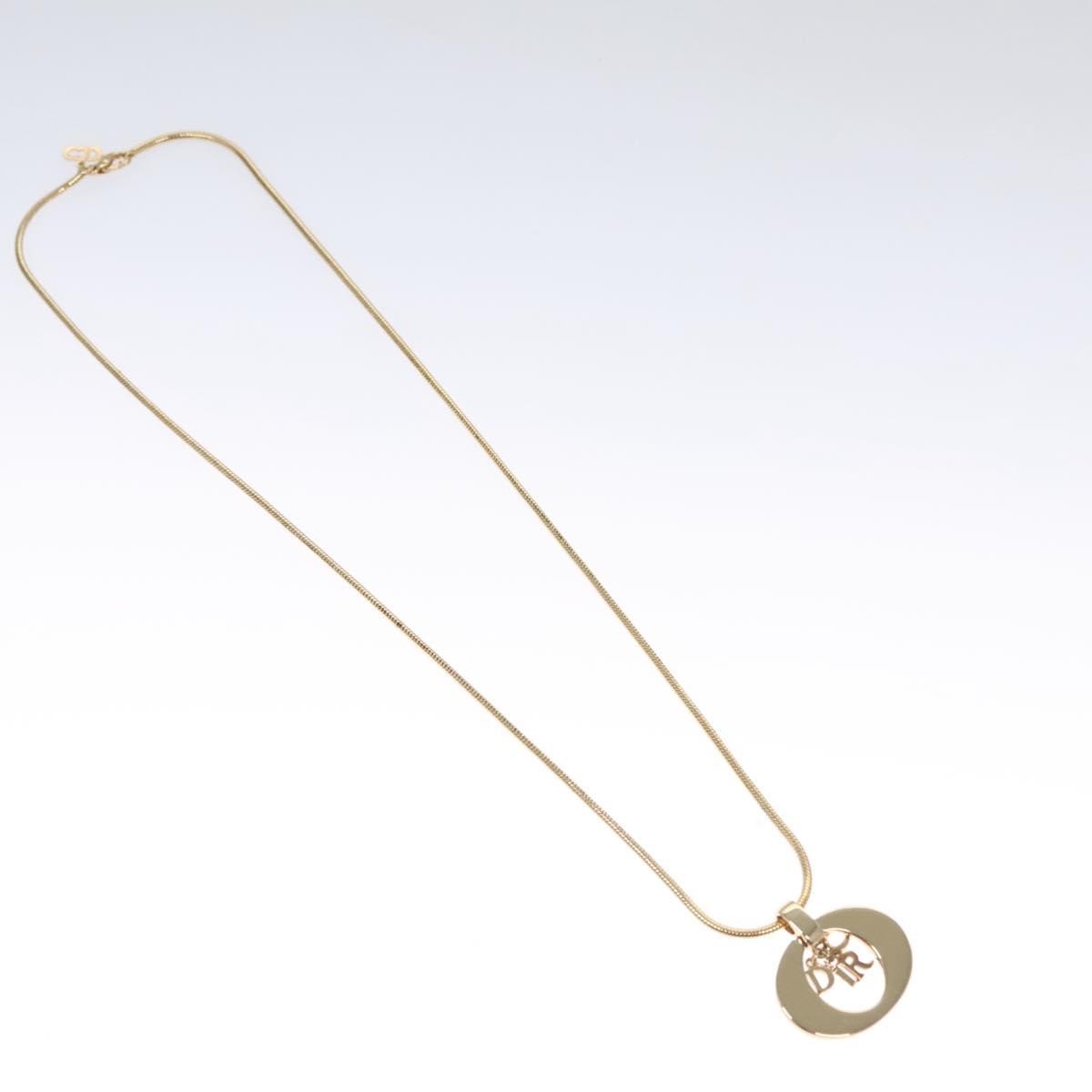 Christian Dior Logo Pendant Necklace Metal, GOLD, METAL, Necklace