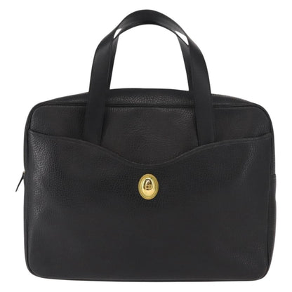 Christian Dior Vintage CD Handbag Leather, BLACK, LEATHER, Briefcase