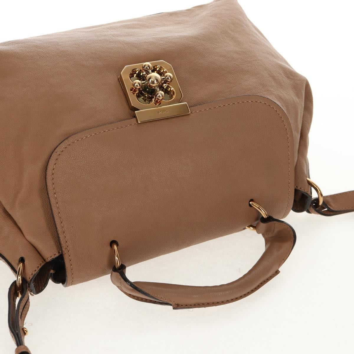 Chloe Elsie Convertible Satchel Leather, BEIGE, LEATHER, Handbag