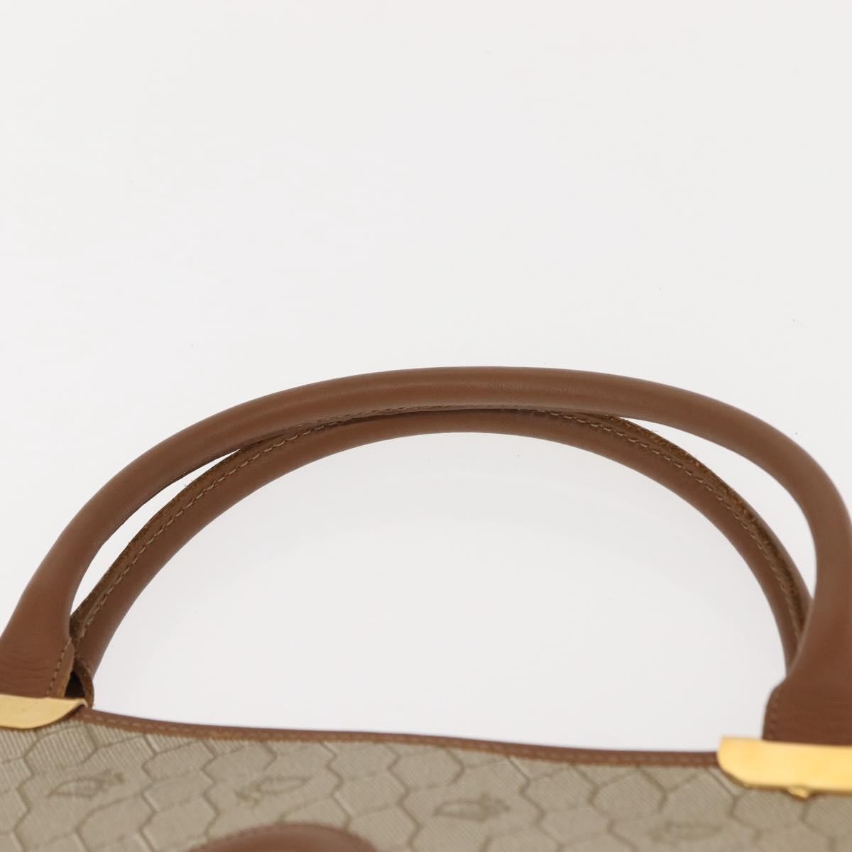 Christian Dior Vintage Honeycomb Handbag Canvas Leather, BEIGE, CANVAS, Handbag