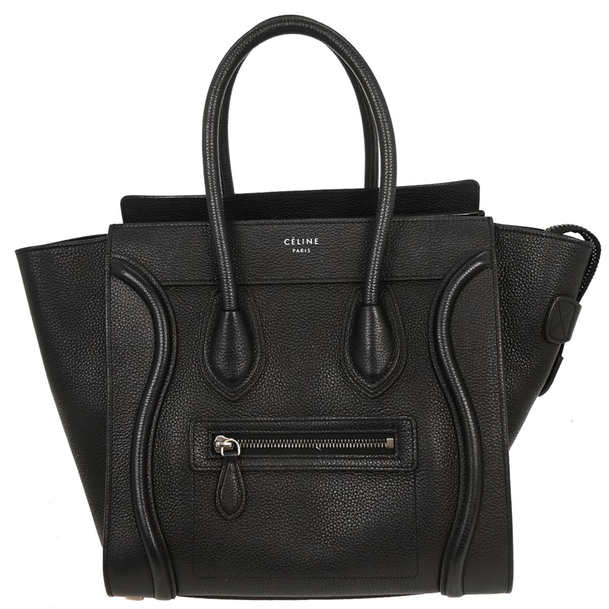 Celine Luggage Bag Smooth Leather, BLACK, LEATHER, Handbag