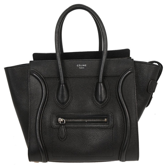 Celine Luggage Bag Smooth Leather, BLACK, LEATHER, Handbag