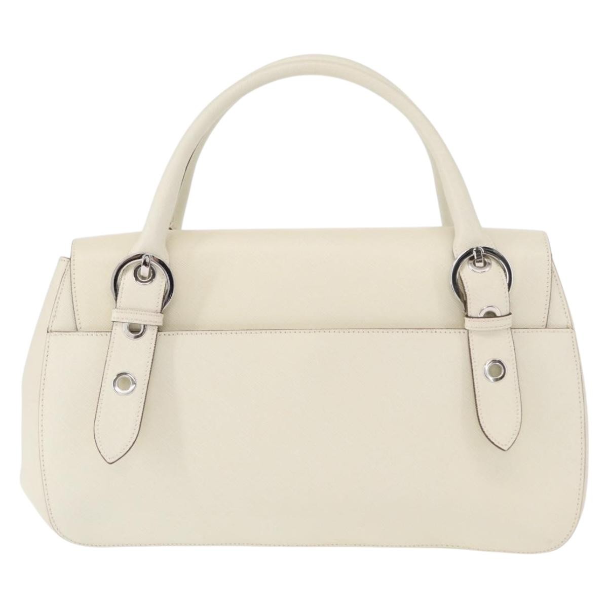 Salvatore Ferragamo Gancini Shoulder Bag Leather, WHITE, LEATHER, Shoulder bag