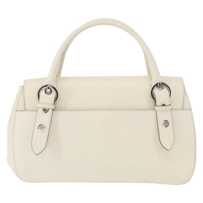 Salvatore Ferragamo Gancini Shoulder Bag Leather, WHITE, LEATHER, Shoulder bag