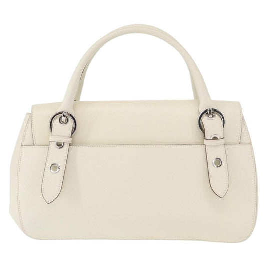 Salvatore Ferragamo Gancini Shoulder Bag Leather, WHITE, LEATHER, Shoulder bag