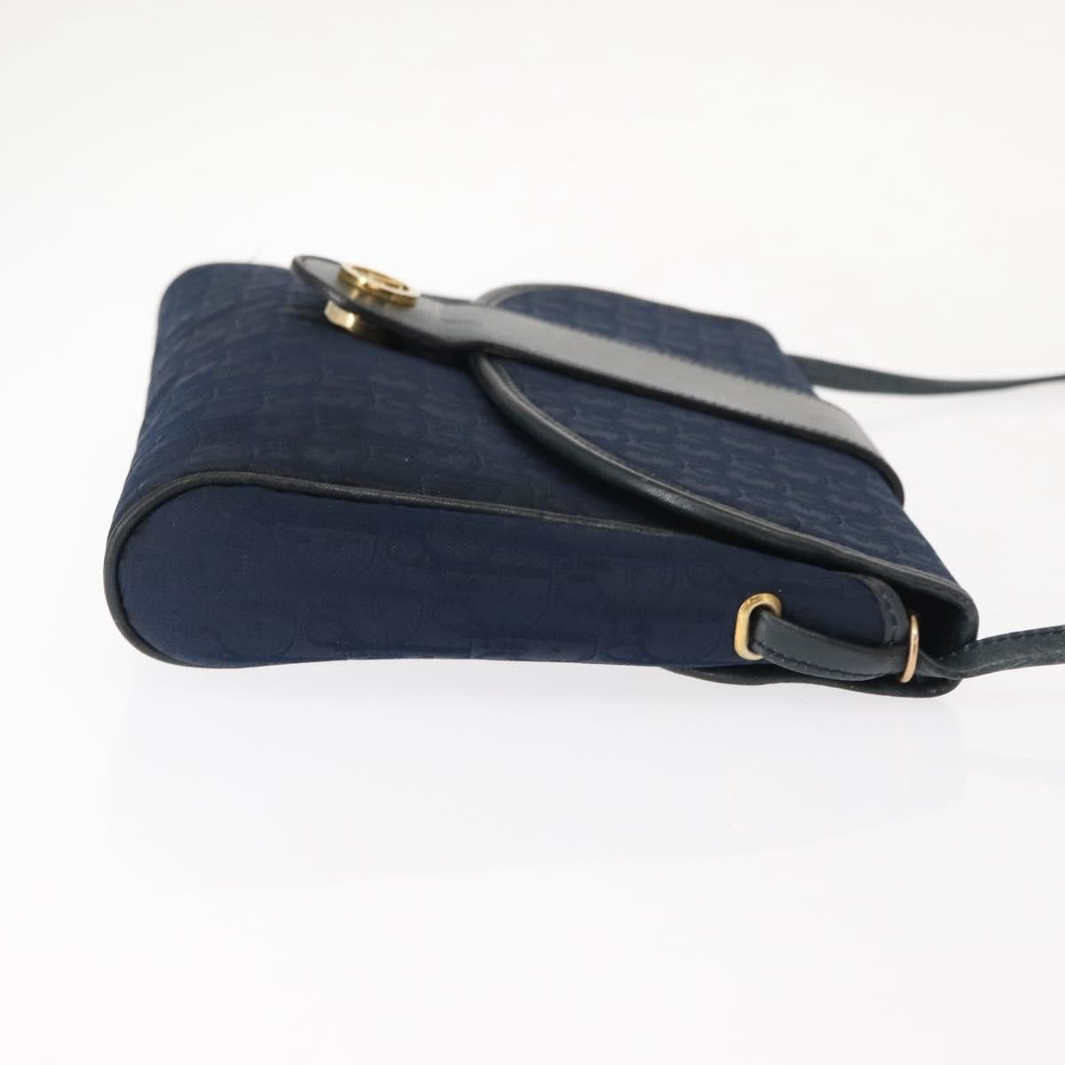 Christian Dior Vintage Trotter Shoulder Bag Canvas, NAVY, CANVAS, Shoulder bag