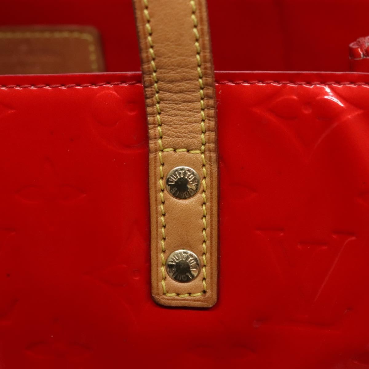 Louis Vuitton Reade Handbag Monogram Vernis, RED, PATENT_LEATHER, Handbag