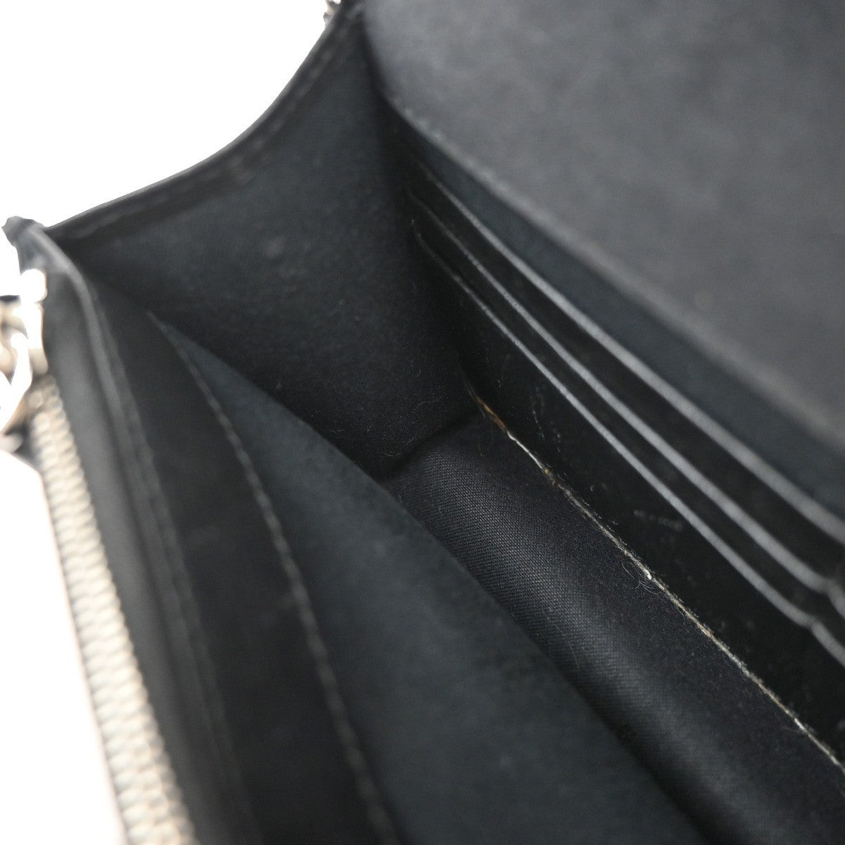 Fendi Karlito Wallet on Chain Studded Saffiano Leather, Black, Leather, Shoulder Bag