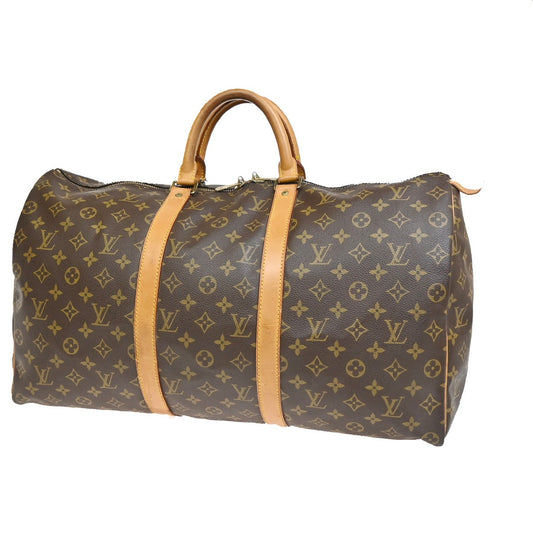 Louis Vuitton Keepall Bag Monogram Canvas, BROWN, CANVAS, Travel bag