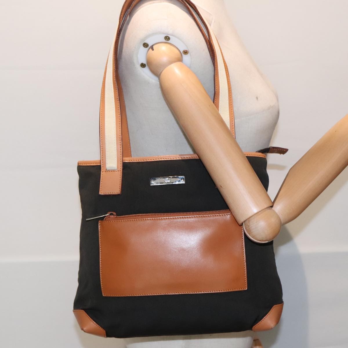 Gucci Vintage tote Canvas, KHAKI, CANVAS, Tote bag