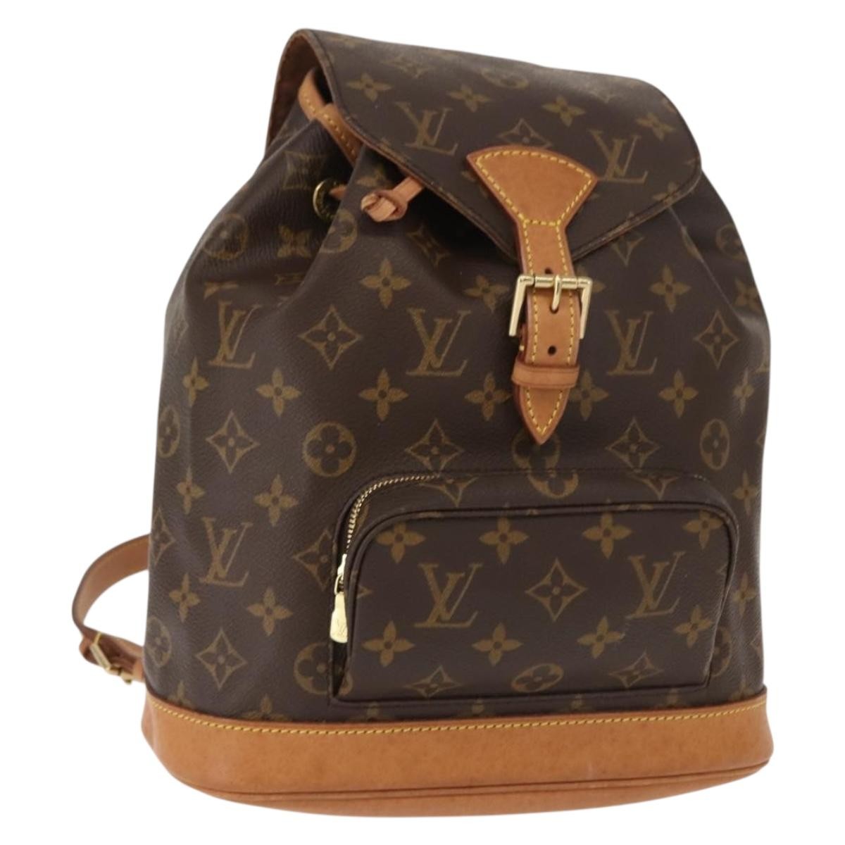 Louis Vuitton Vintage Montsouris Backpack Monogram Canvas, BROWN, CANVAS, Backpack