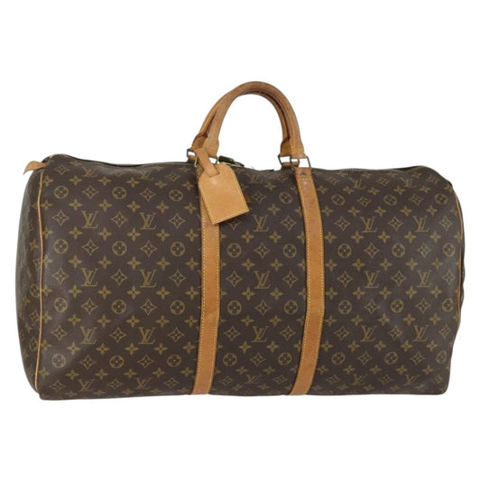 Louis Vuitton Keepall Bag Monogram Canvas, BROWN, CANVAS, Travel bag