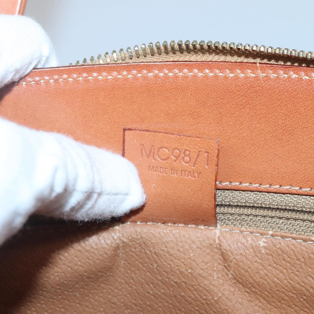 Celine Macadam Handbag Macadam with leather, BROWN, CANVAS, Handbag