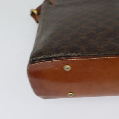 Celine Vintage Macadam Shoulder Bag Canvas and Leather, BROWN, CANVAS, Shoulder bag