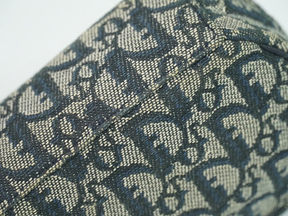 Christian Dior Saddle Zip Pouch Diorissimo Canvas, NAVY, CANVAS, Clutche & pouche