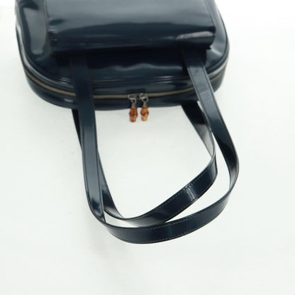 Gucci Vintage Bamboo Shoulder Bag Leather, NAVY, LEATHER, Shoulder bag
