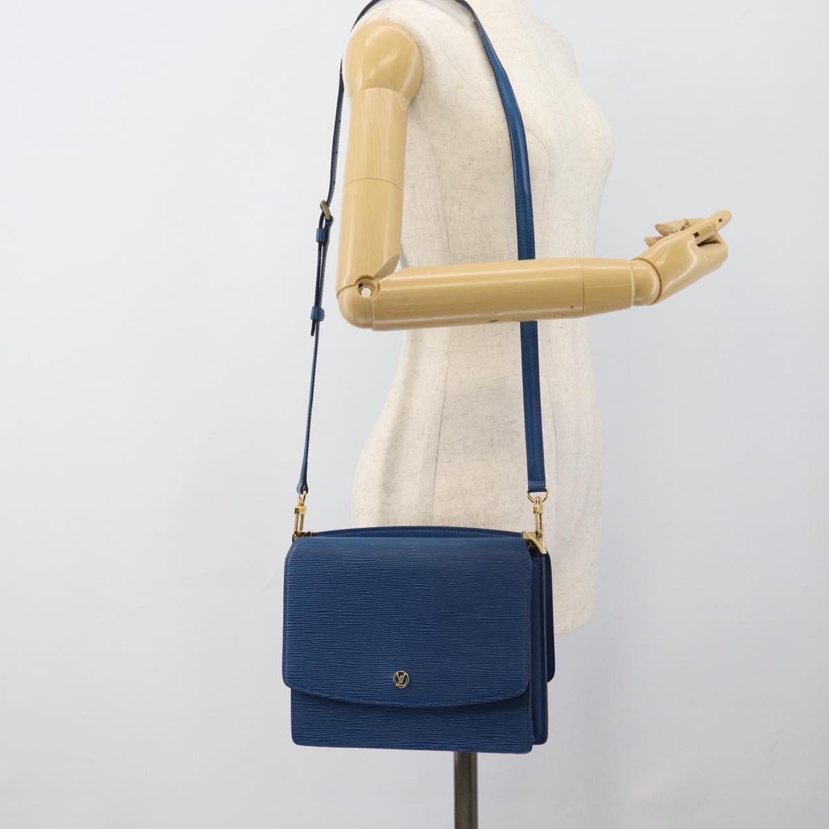 Louis Vuitton Grenelle Shoulder Bag Epi Leather, Blue, Leather, Shoulder Bag