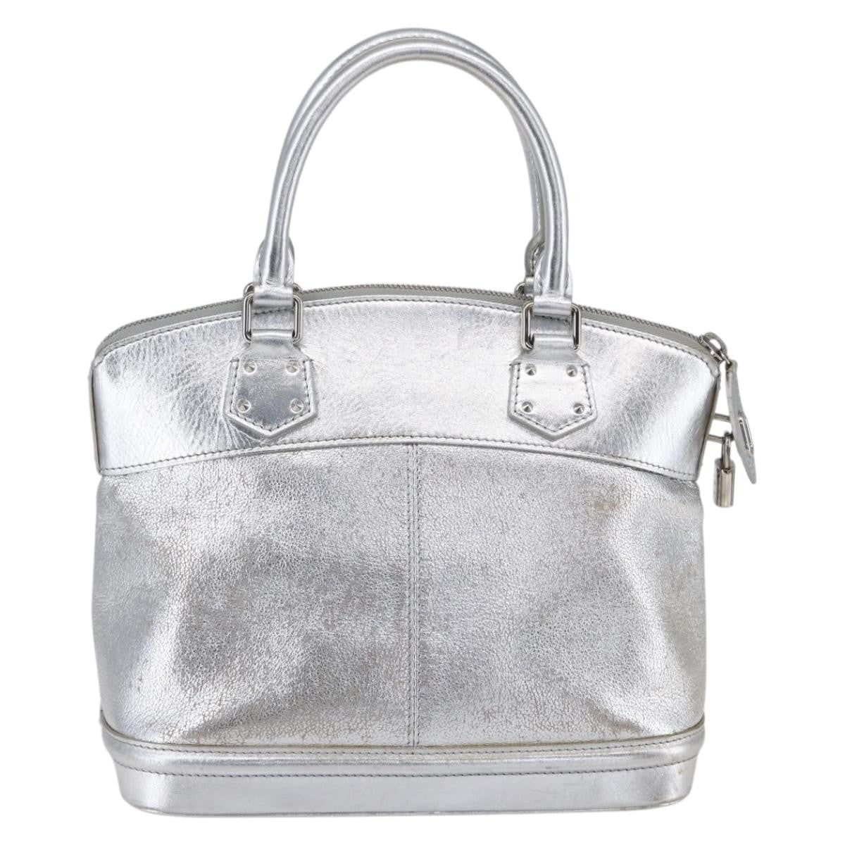 Louis Vuitton Suhali Lockit Handbag Leather, SILVER, LEATHER, Handbag