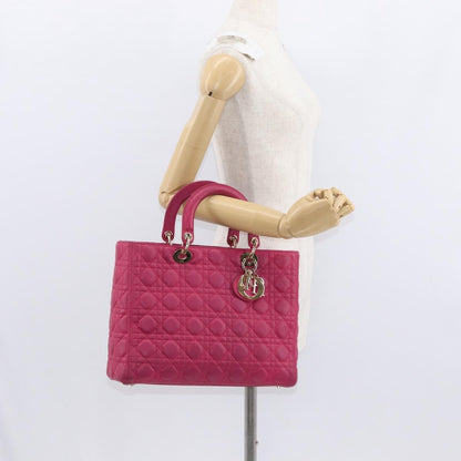 Christian Dior Lady Dior Bag Cannage Quilt Lambskin, PINK, LEATHER, Handbag
