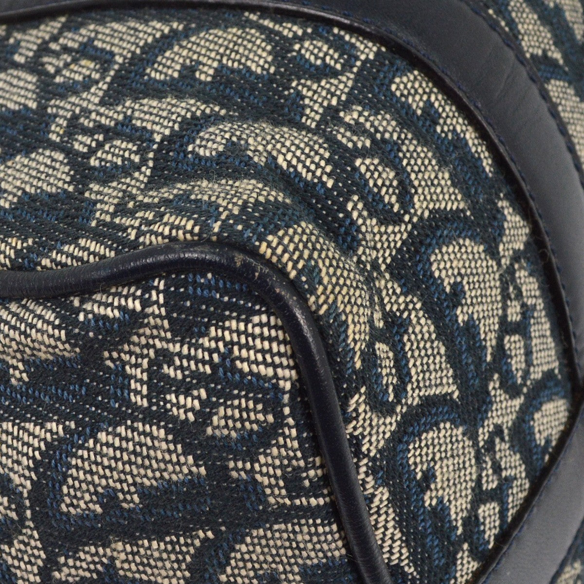 Christian Dior Vintage Trotter Handbag Canvas, NAVY, CANVAS, Handbag