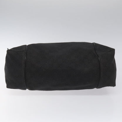 Gucci Vintage Shoulder Bag GG Canvas and Leather, BLACK, CANVAS, Shoulder bag
